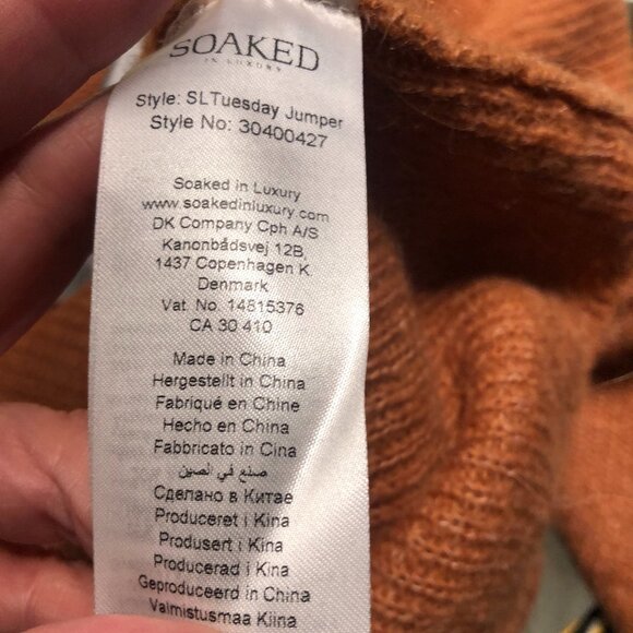 BNWT SOAKED IN LUXURY SLTuesday Jumper - Ambre Marron - Picture 6 of 6